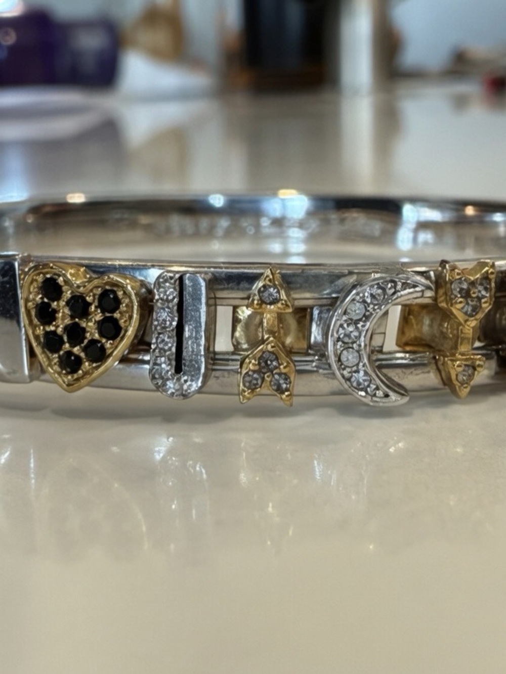Two-Tone Gold & Silver Celestial Charm Ring - Women Jewelry